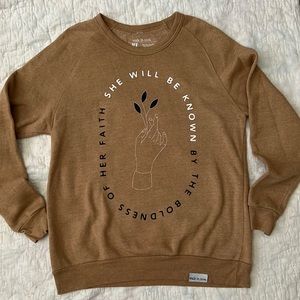 Walk in Love tan sweatshirt